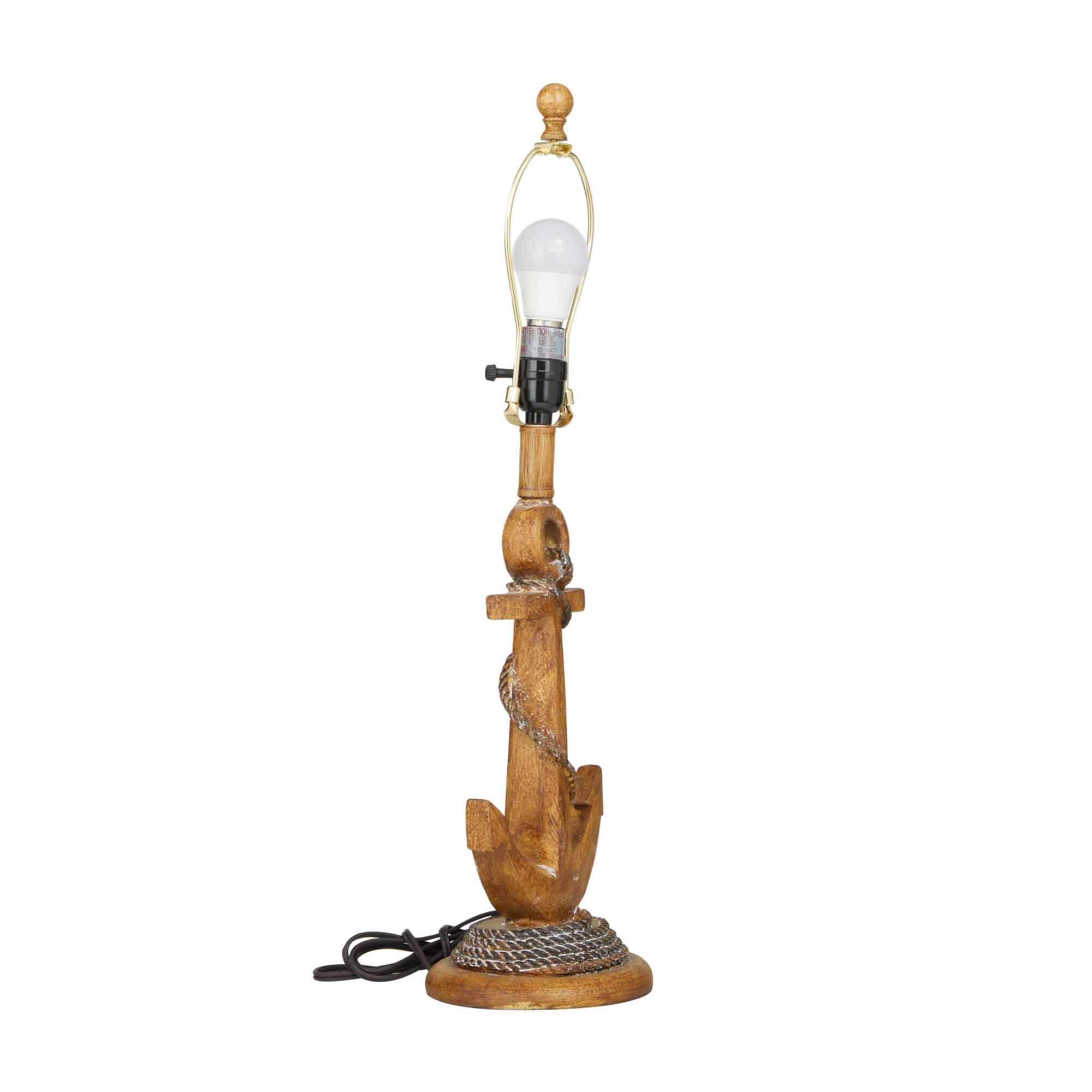 Brown Polystone Table Lamp Set of 2 13", 26"